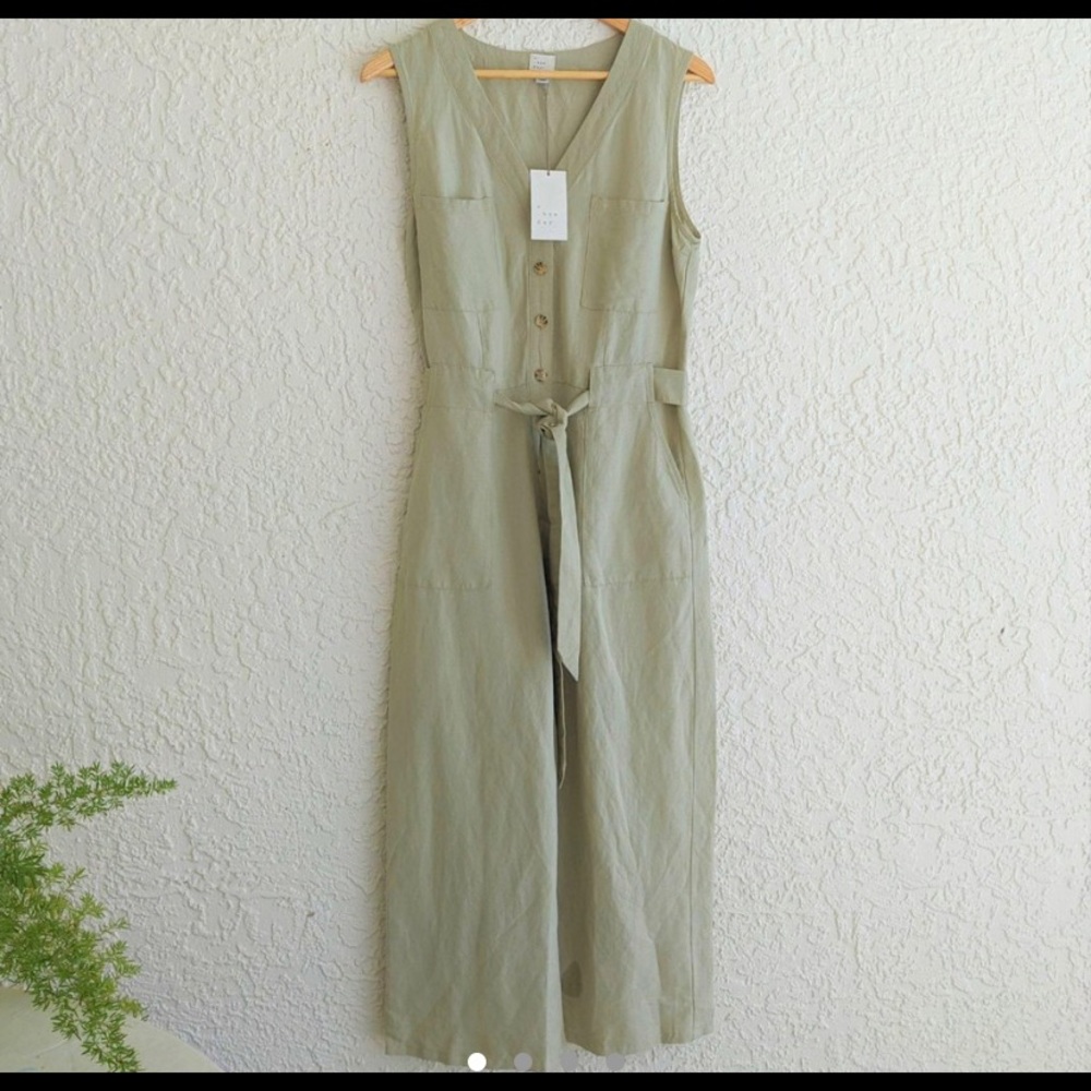 Jumpsuit with Buttons & Tie - NWT